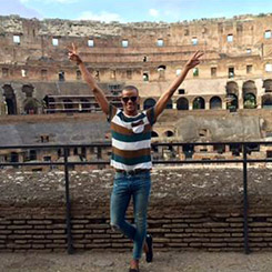 Student at the Colosseum