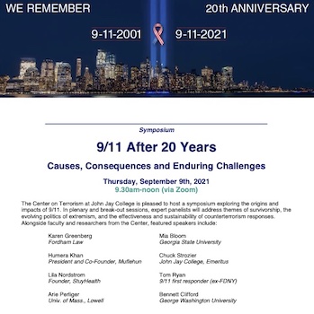 9/11 after 20 years Symposium flyer