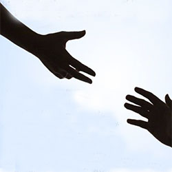 Two hands reaching out